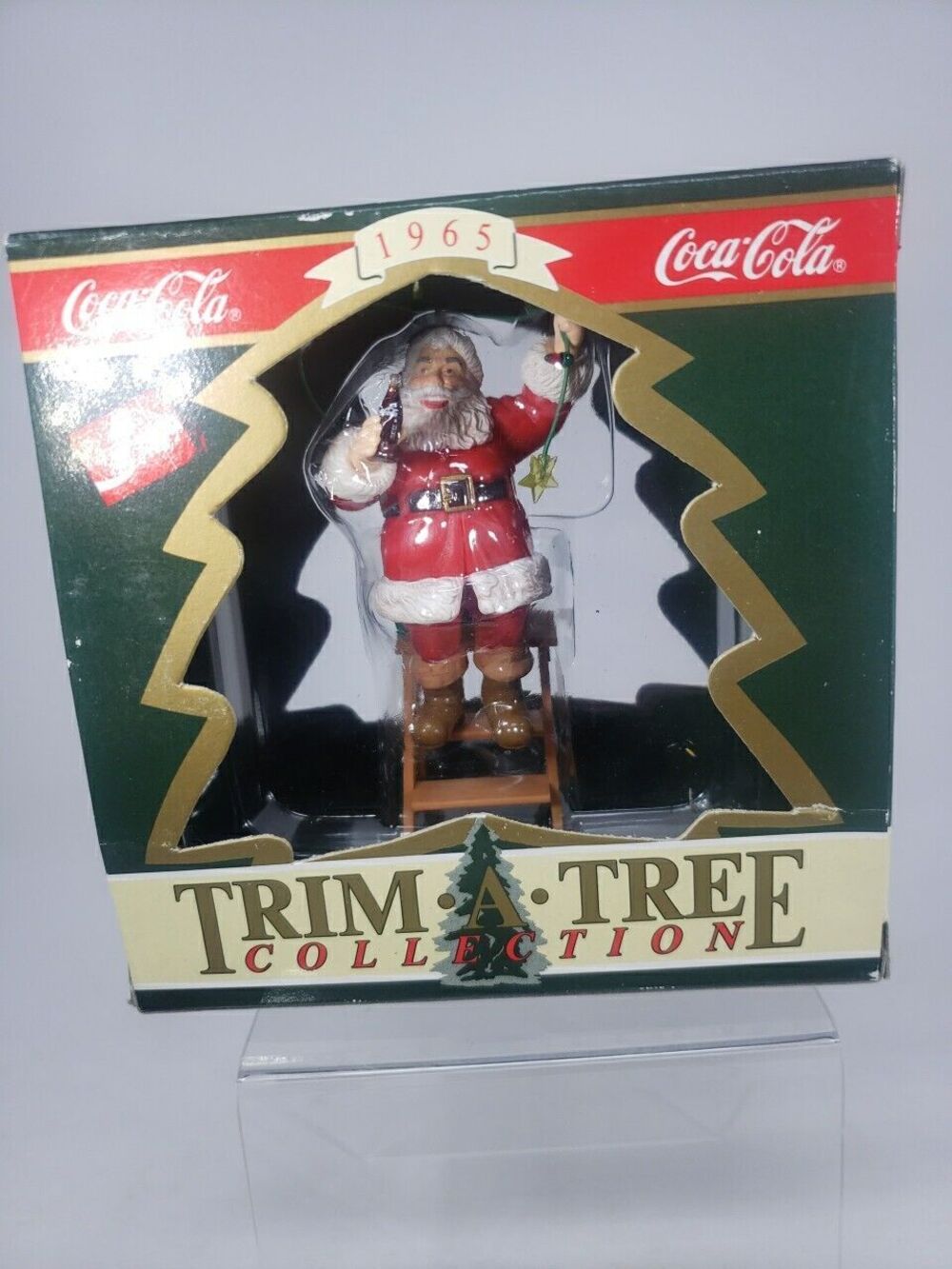 Coca Cola Trim A Tree Collection 1965 Santa Decorating Lights Ornament 1993 VTG